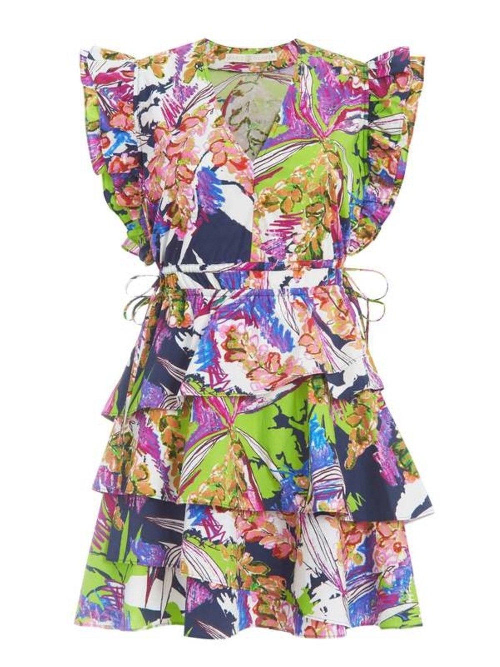 Marie Oliver Multi-Color Floral Ruffle Mini Dress small - Picture 4 of 9